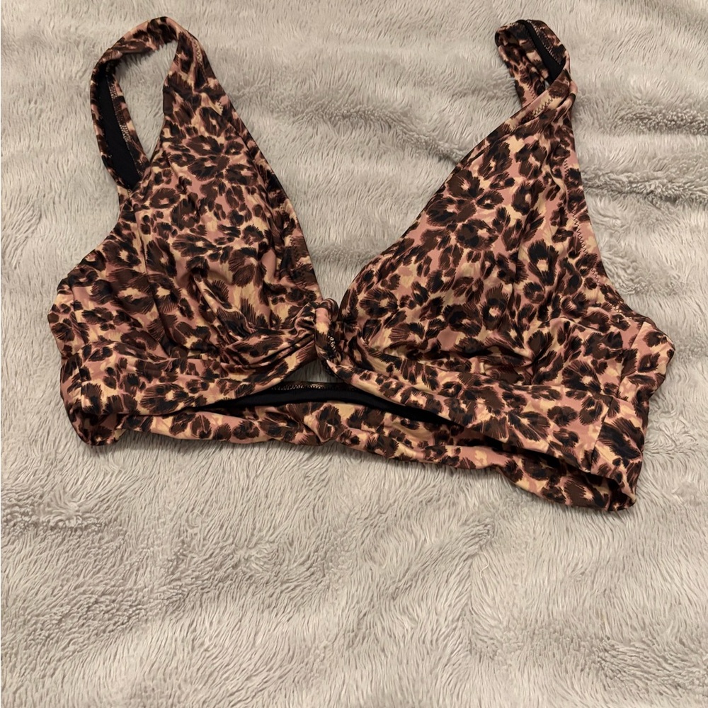 Aerie Leopard Print Bikini Top